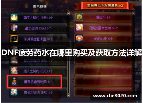 DNF疲劳药水在哪里购买及获取方法详解